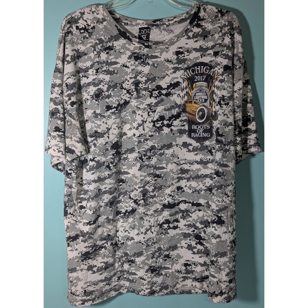 Michigan Roots Of Racing Digital Camo T Shirt Size XL 100 Cotton 2017